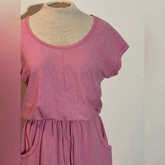 North Face | Pink and White Pinstripe Jersey Dress - Size Small - Picture 2 of 12
